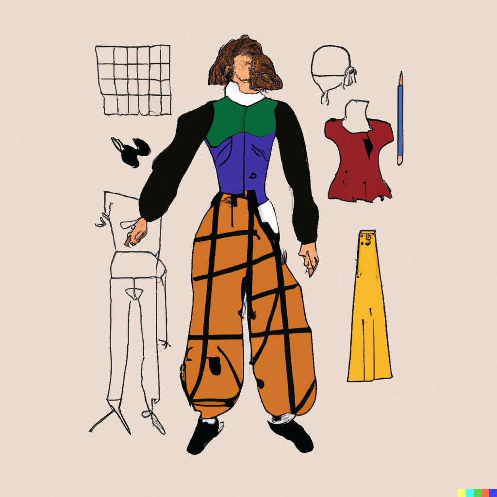 a representation of anxiety, fashion design sketch